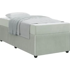 vidaXL Bedframe met matras Lichtgrijs 80 x 200 cm Stof