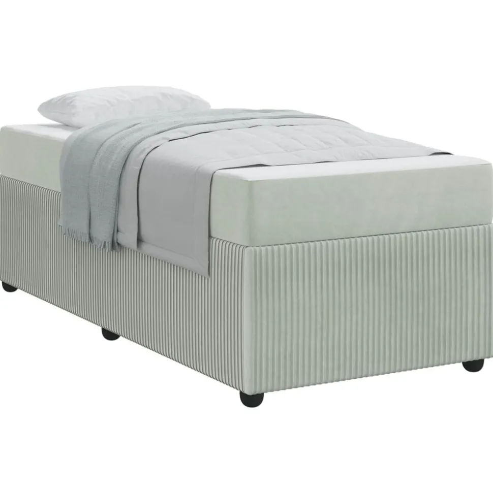 vidaXL Bedframe met matras Lichtgrijs 80 x 200 cm Stof