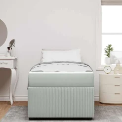 vidaXL Bedframe met matras Lichtgrijs 80 x 200 cm Stof