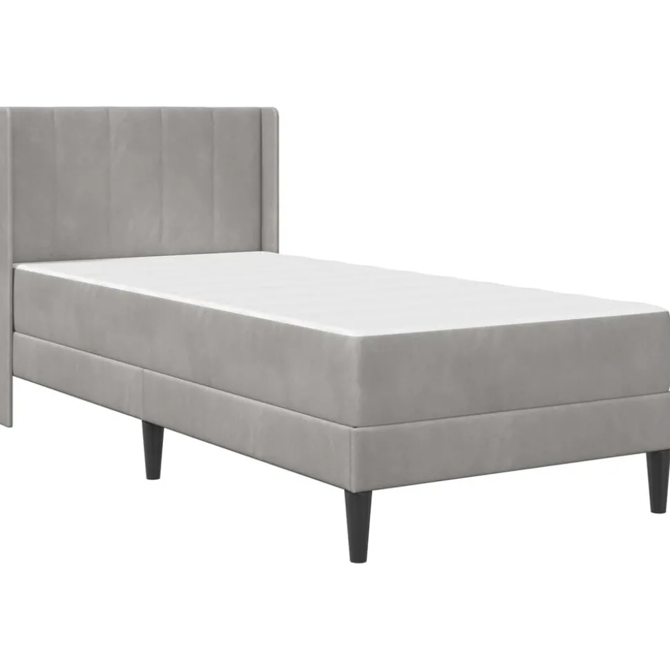 vidaXL Bedframe met matras Lichtgrijs 80 x 200 cm Fluweel