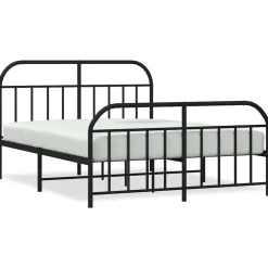 vidaXL Bedframe met voetbord zonder matras metaal zwart 180x200 cm
