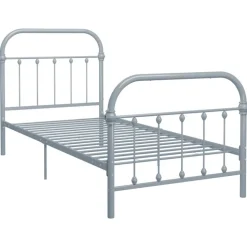 vidaXL Bedframe metaal grijs 90x200 cm