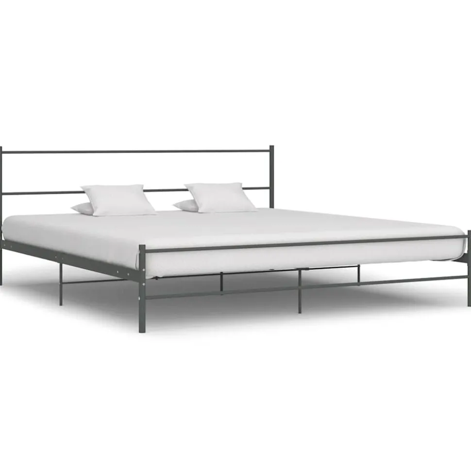 vidaXL Bedframe metaal grijs 180x200 cm