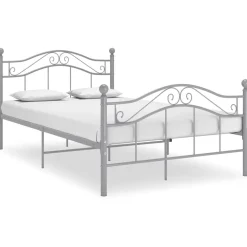 vidaXL Bedframe metaal grijs 120x200 cm