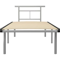 vidaXL Bedframe metaal grijs 90x200 cm