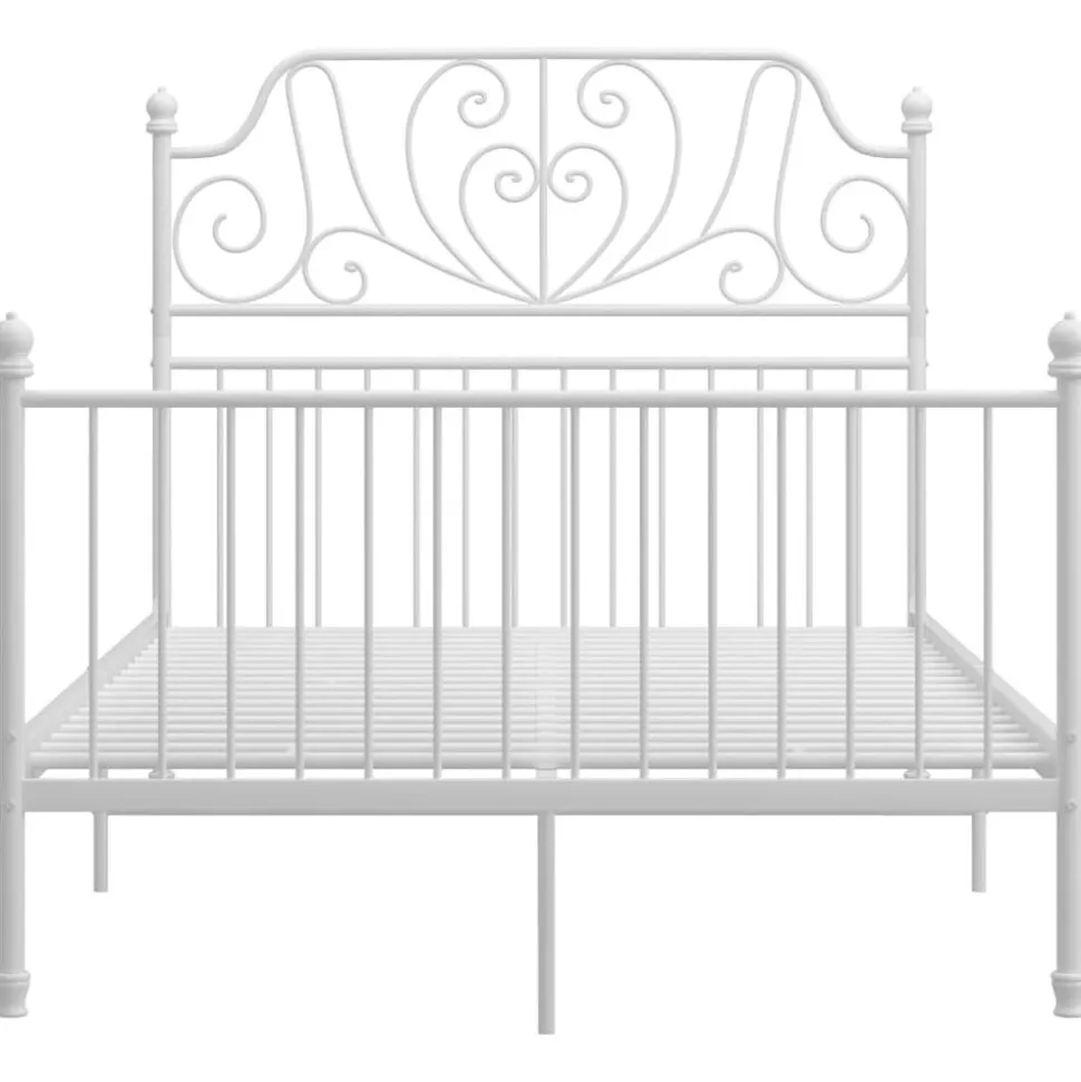 vidaXL Bedframe metaal wit 120x200 cm