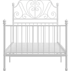 vidaXL Bedframe metaal wit 90x200 cm
