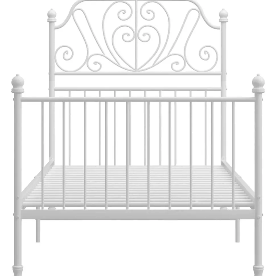 vidaXL Bedframe metaal wit 90x200 cm