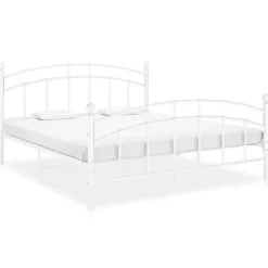 vidaXL Bedframe metaal wit 140x200 cm