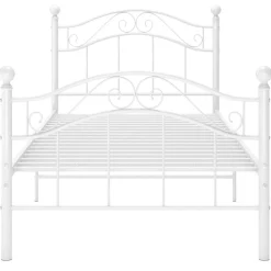 vidaXL Bedframe metaal wit 90x200 cm
