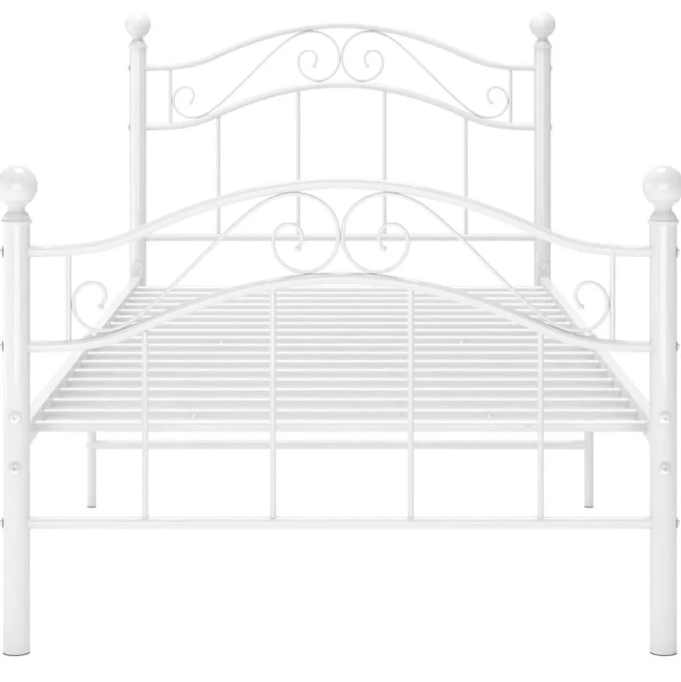 vidaXL Bedframe metaal wit 90x200 cm