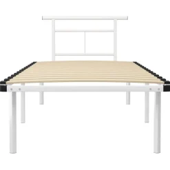 vidaXL Bedframe metaal wit 90x200 cm