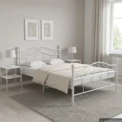vidaXL Bedframe metaal wit 120x200 cm