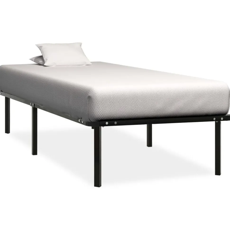 vidaXL Bedframe metaal zwart 90x200 cm