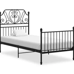 vidaXL Bedframe metaal zwart 90x200 cm