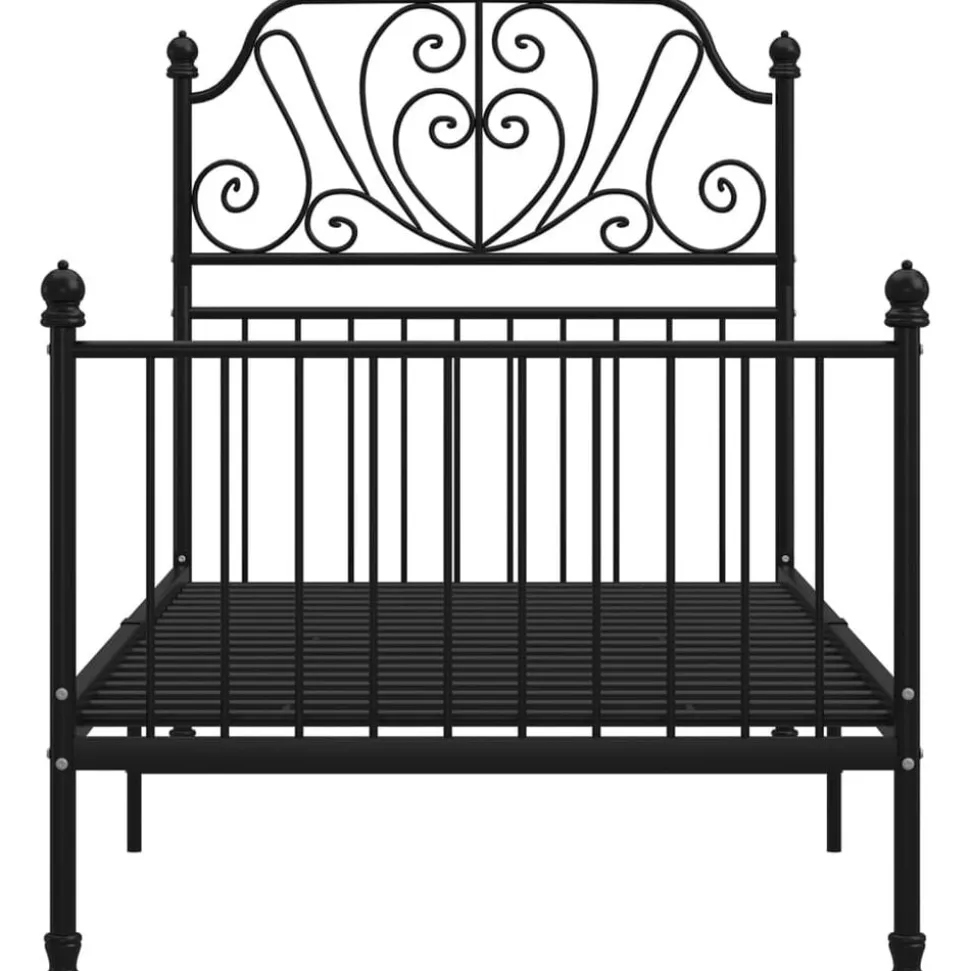 vidaXL Bedframe metaal zwart 90x200 cm