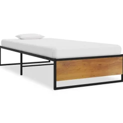 vidaXL Bedframe metaal zwart 90x200 cm