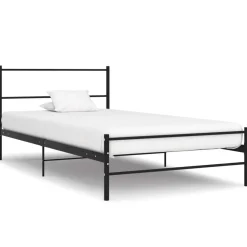 vidaXL Bedframe metaal zwart 90x200 cm