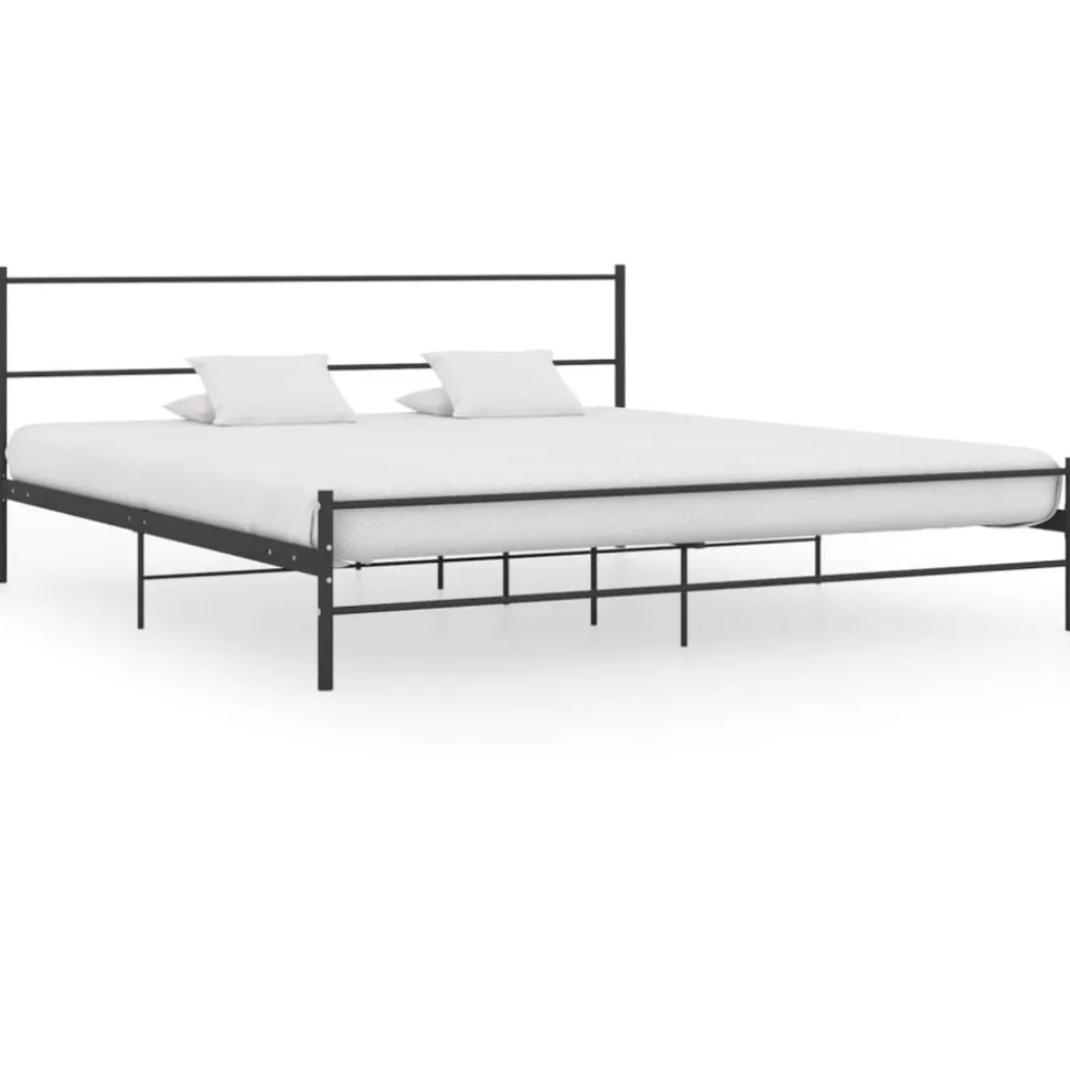 vidaXL Bedframe metaal zwart 180x200 cm