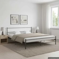 vidaXL Bedframe metaal zwart 180x200 cm