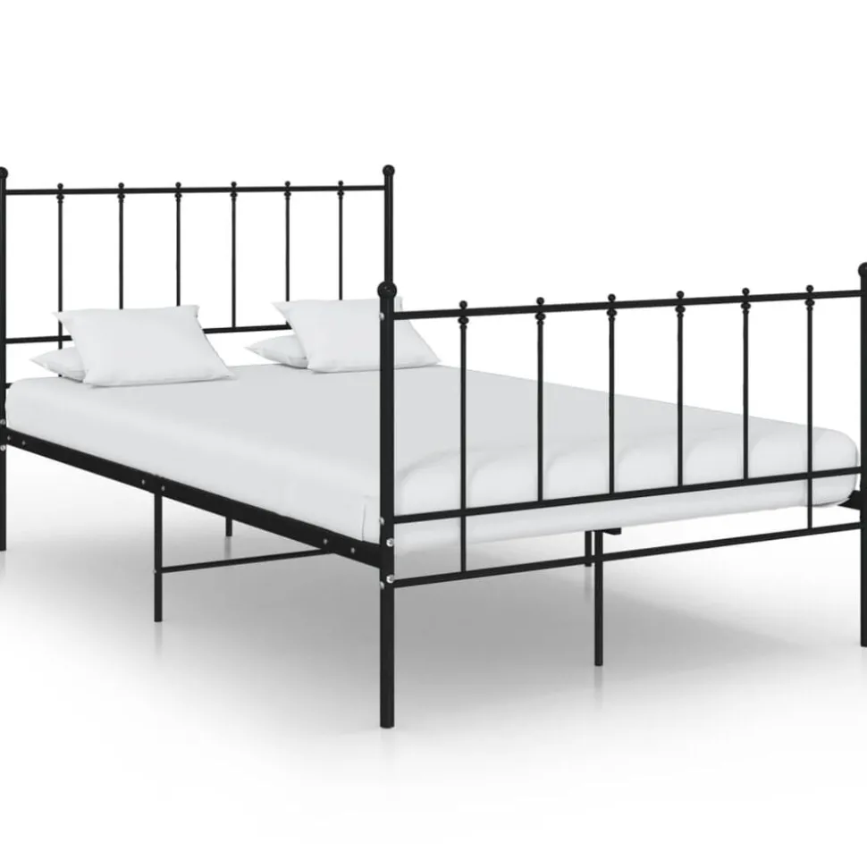 vidaXL Bedframe metaal zwart 120x200 cm