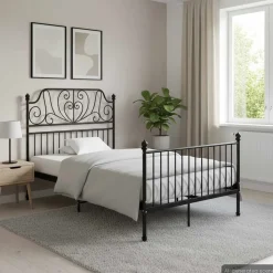 vidaXL Bedframe metaal zwart 120x200 cm