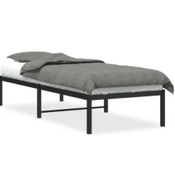 vidaXL Bedframe metaal zwart 75 x 190 cm