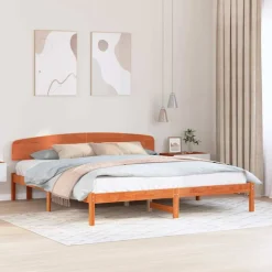 vidaXL Bedframe Wasbruin 200 x 200 cm Massief grenenhout