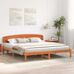 vidaXL Bedframe Wasbruin 200 x 200 cm Massief grenenhout