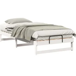 vidaXL Bedframe Wit 100 x 200 cm Massief grenenhout