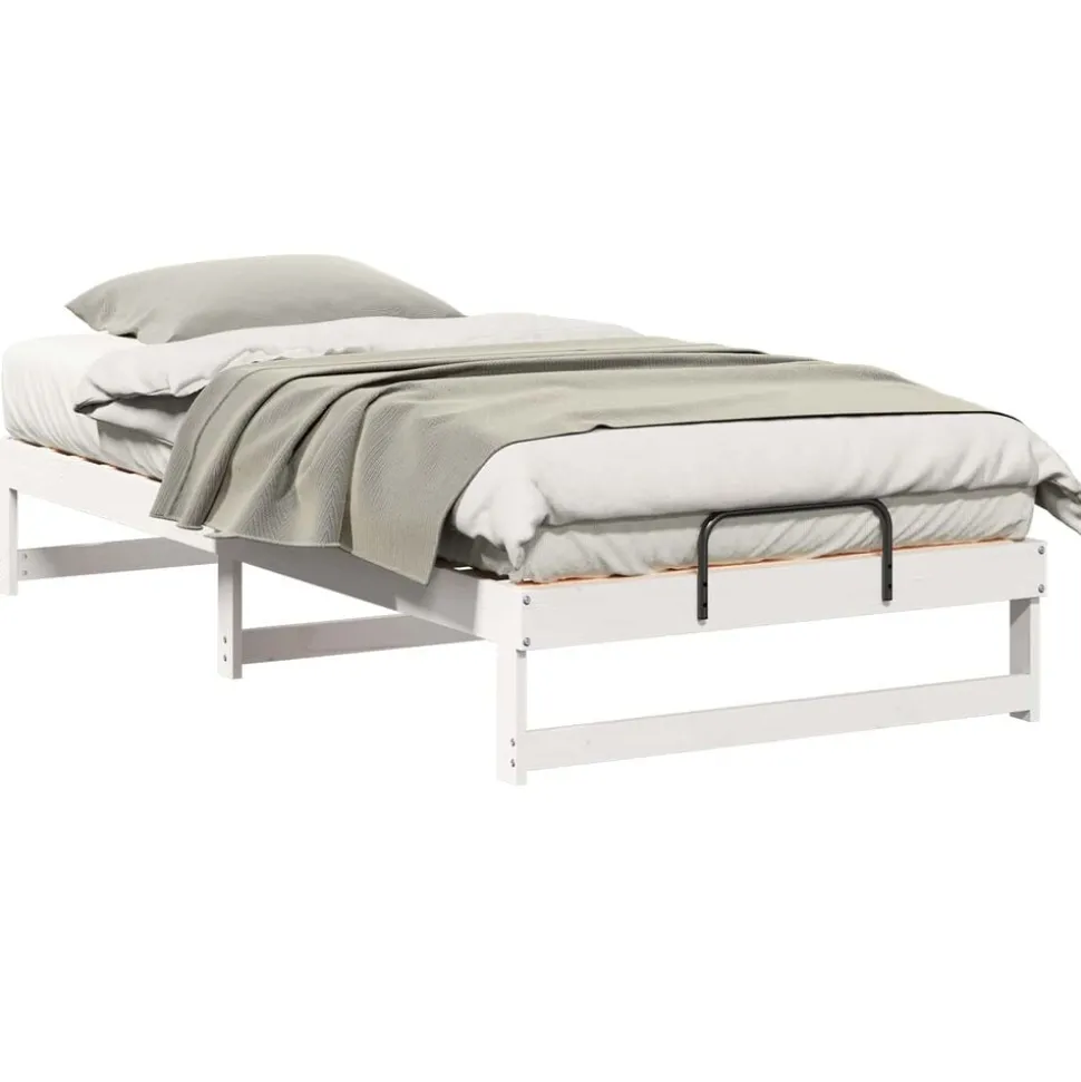 vidaXL Bedframe Wit 100 x 200 cm Massief grenenhout