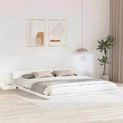 vidaXL Bedframe Wit 200 x 200 cm Hout