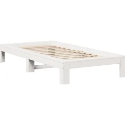 vidaXL Bedframe zonder matras massief grenenhout wit 140x200 cm