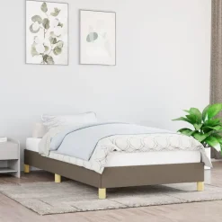 vidaXL Bedframe zonder matras 80x200 cm stof taupe