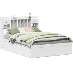 vidaXL Bedframe zonder matras massief grenenhout wit 160x200 cm