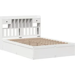 vidaXL Bedframe zonder matras massief grenenhout wit 160x200 cm