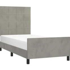 vidaXL Bedframe zonder matras 80x200 cm fluweel lichtgrijs