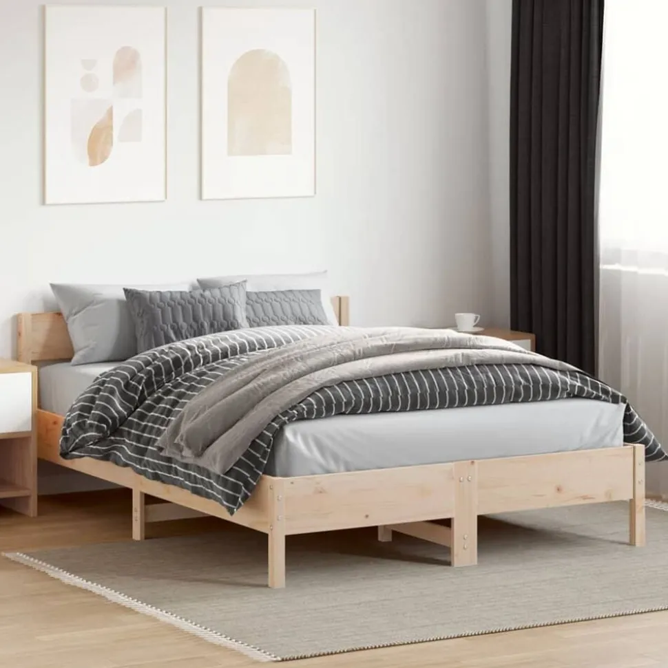 vidaXL Bedframe zonder matras massief grenenhout 160x200 cm