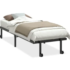 vidaXL Bedframe zonder matras opvouwbaar 75x190 cm staal zwart