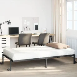 vidaXL Bedframe zonder matras opvouwbaar 75x190 cm staal zwart