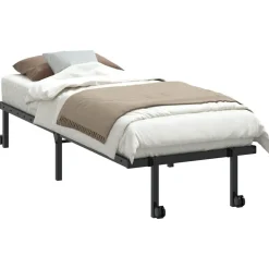 vidaXL Bedframe zonder matras opvouwbaar 75x190 cm staal zwart