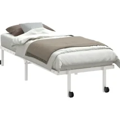 vidaXL Bedframe zonder matras opvouwbaar 75x190 cm staal wit
