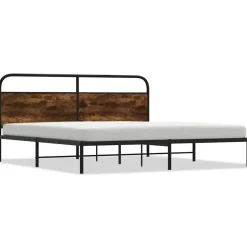 vidaXL Bedframe zonder matras metaal gerookt eikenkleurig 180x200 cm