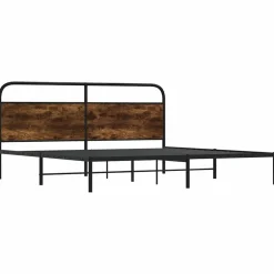 vidaXL Bedframe zonder matras metaal gerookt eikenkleurig 180x200 cm