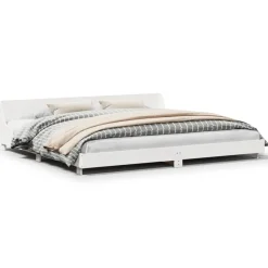 vidaXL Bedframe zonder matras massief grenenhout wit 180x200 cm