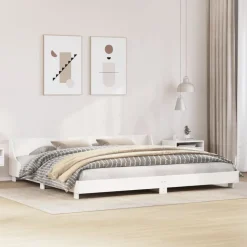 vidaXL Bedframe zonder matras massief grenenhout wit 180x200 cm