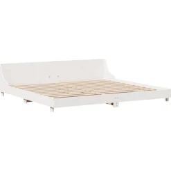 vidaXL Bedframe zonder matras massief grenenhout wit 180x200 cm