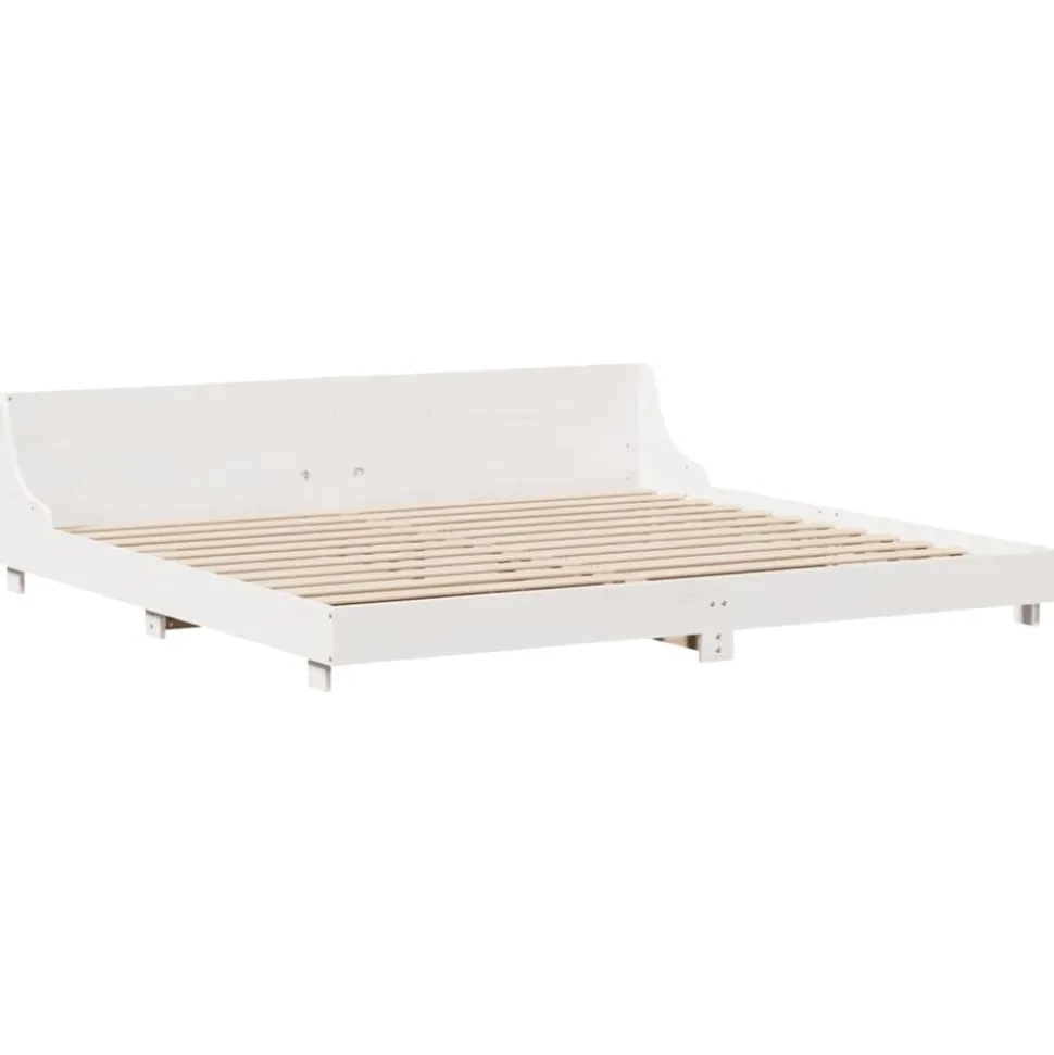 vidaXL Bedframe zonder matras massief grenenhout wit 180x200 cm