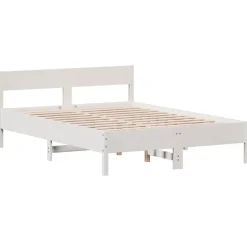 vidaXL Bedframe zonder matras massief grenenhout wit 160x200 cm