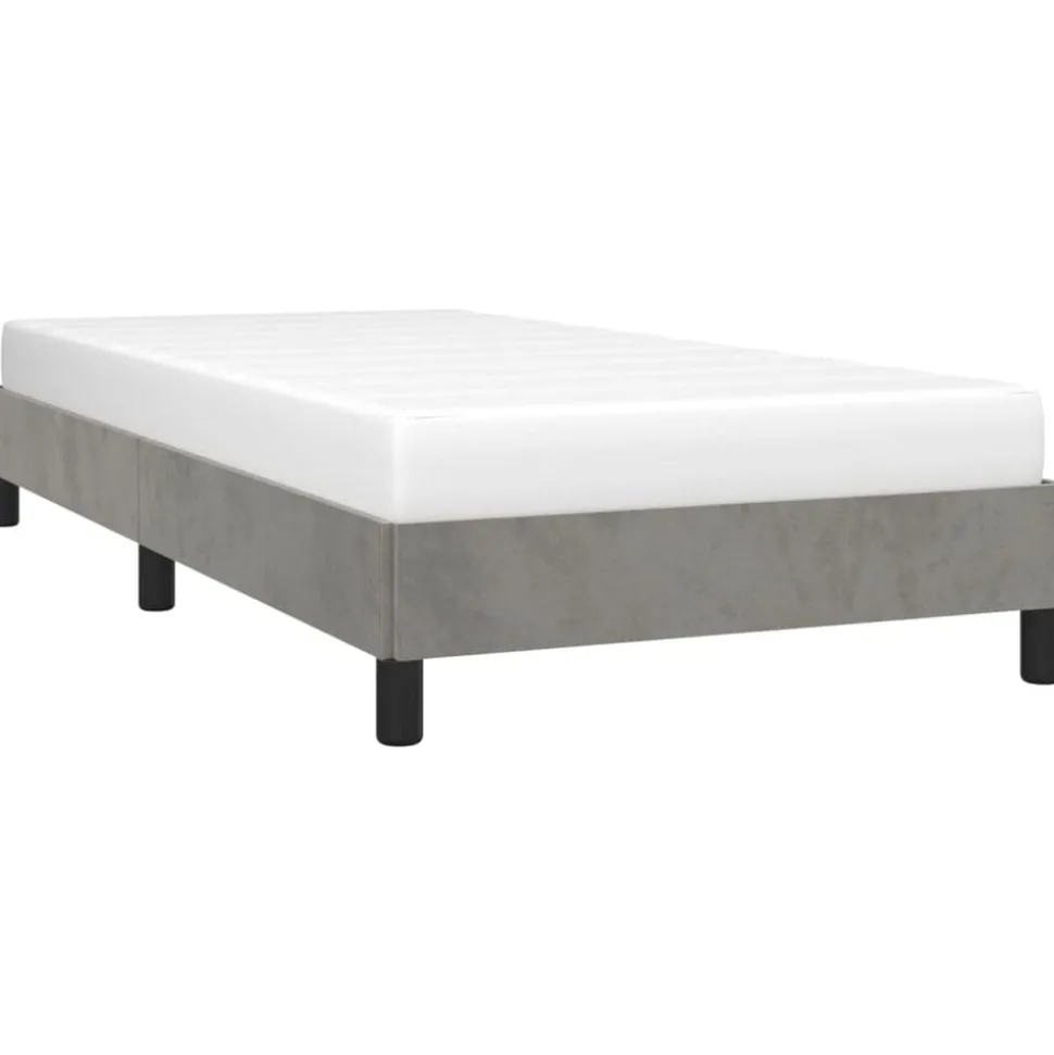 vidaXL Bedframe zonder matras 80x200 cm fluweel lichtgrijs